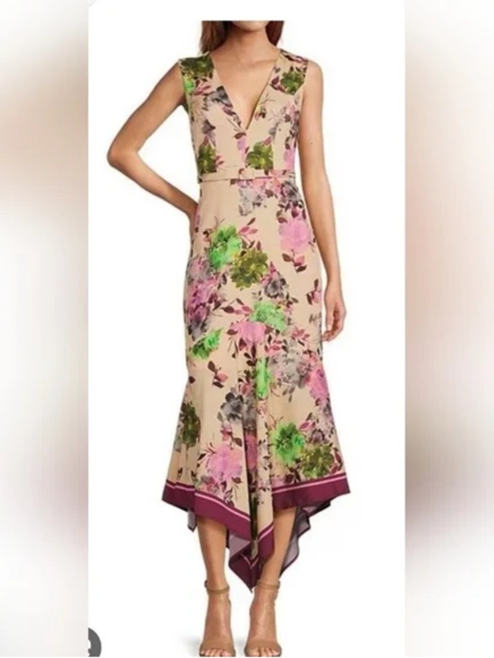 Belle by Badgley Mischka
Saylor Floral Crepe V-
Neck Midi Dress